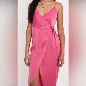 NWT Urban Outfitters Elegant Pink Wrap Dress